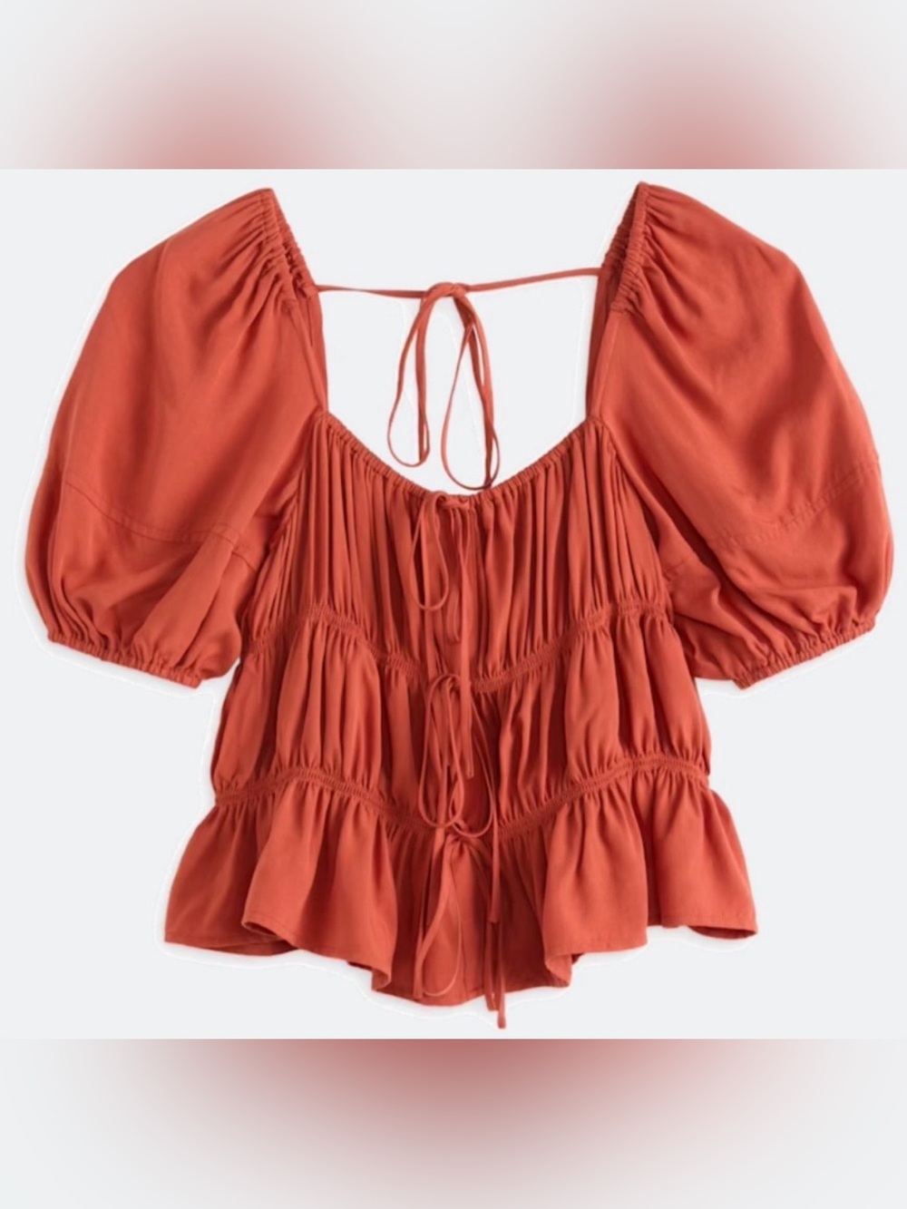 Few Moda Nora Tiered Peplum Top Burnt Orange - S